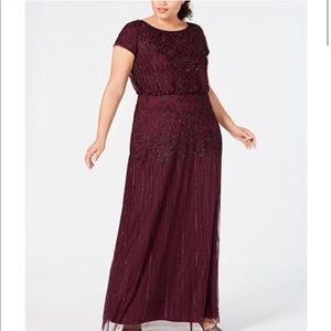 New maroon Adrianna Papell plus size maxi dress!